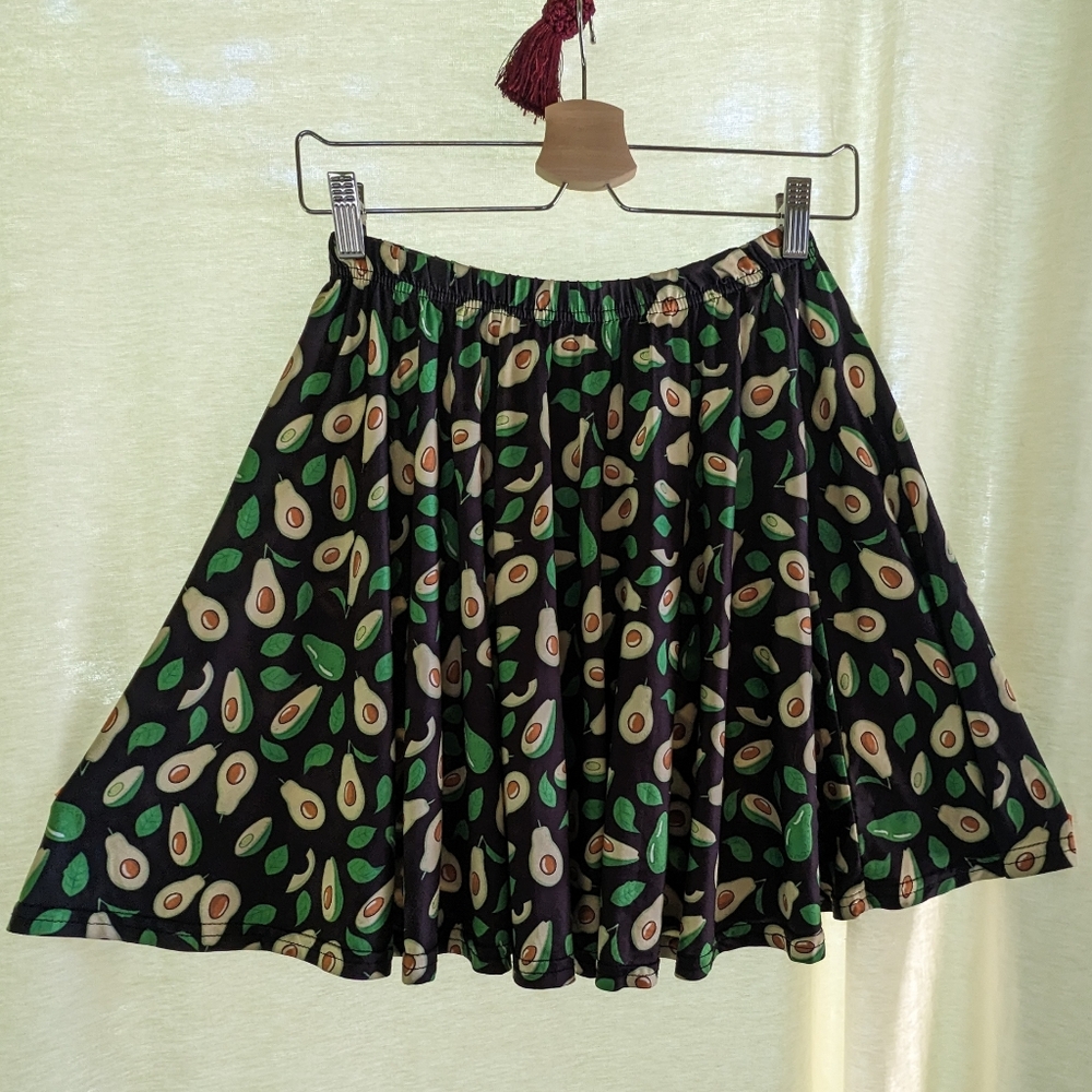 Fun Summer Skirt, Stretch, Circle Skirt, Avocado Print